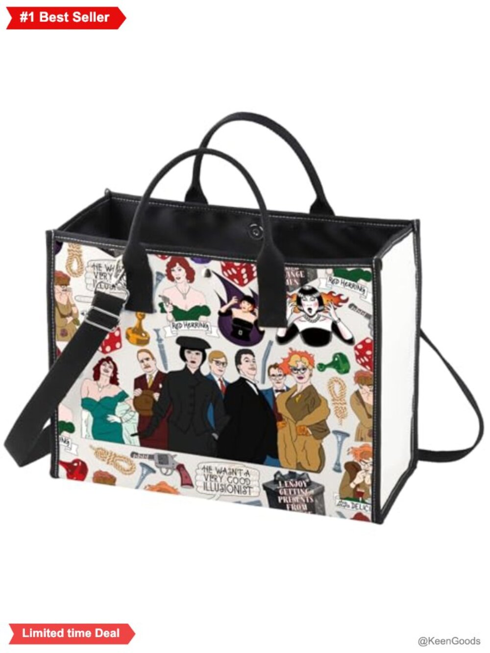 Canvas Tote Bag Reusable Grocery Bag Mrs Peacock Murder Mystery